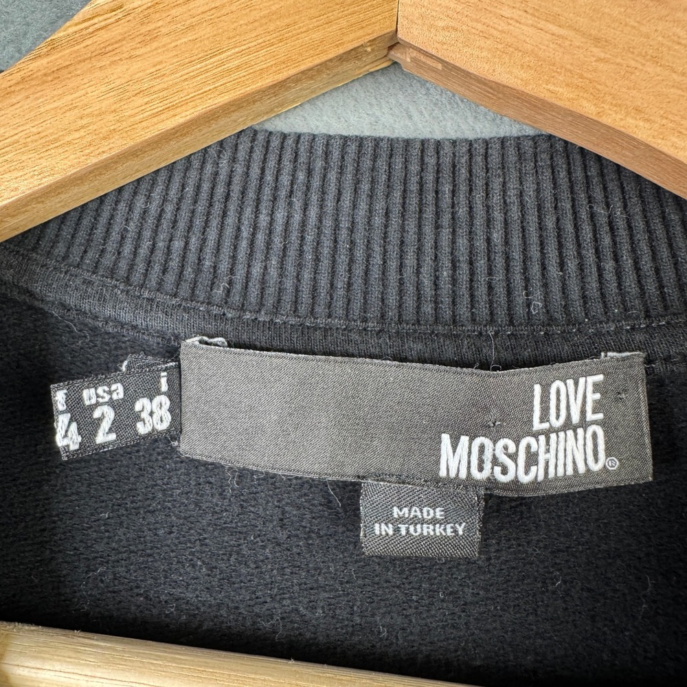 Love Moschino Leopard Print Graphic Sweatshirt Black W630606E1861 Size US 2 - Picture 4 of 8